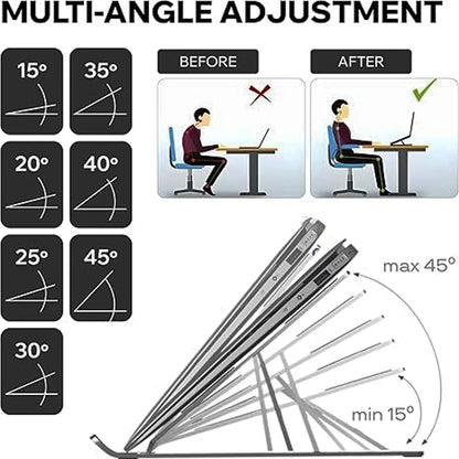Adjustable aluminum laptop stand N3 N8 for MacBook tablet foldable cooling pad — image 4