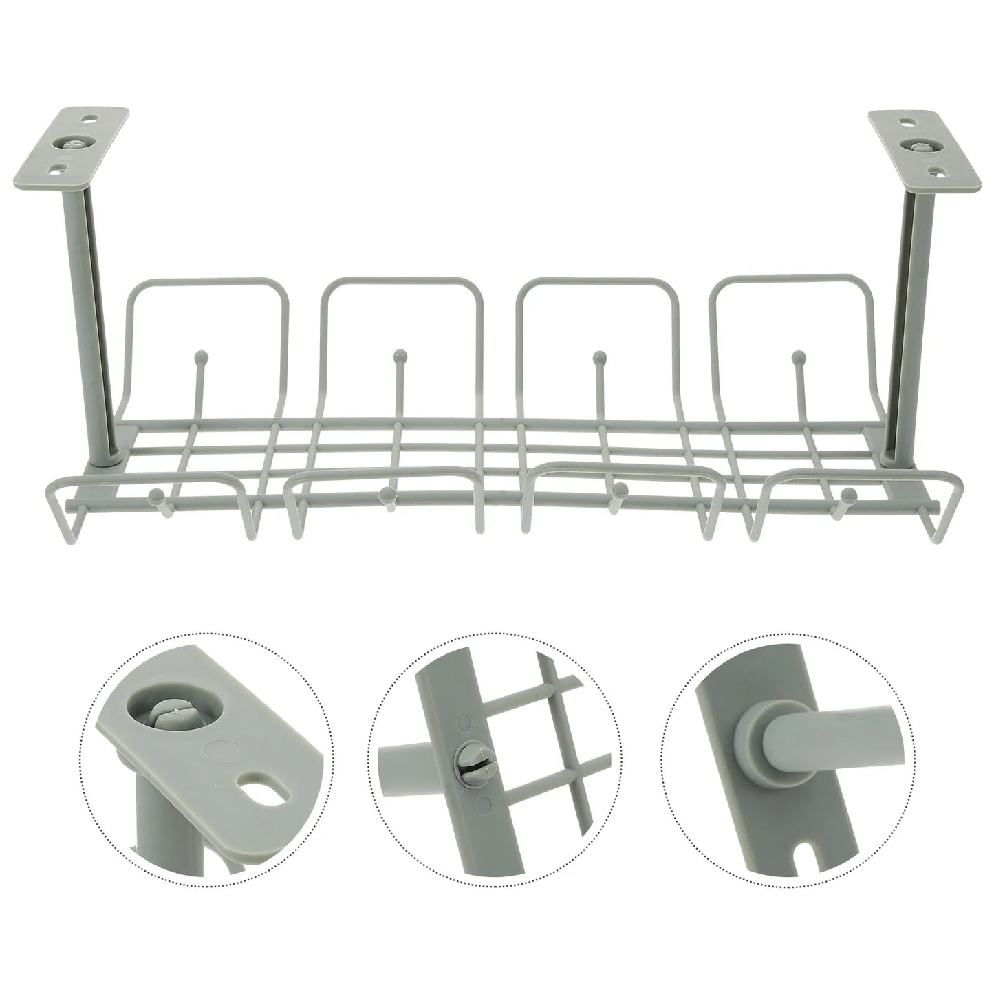 2-Piece under-desk cable management tray organizer kit — image 5
