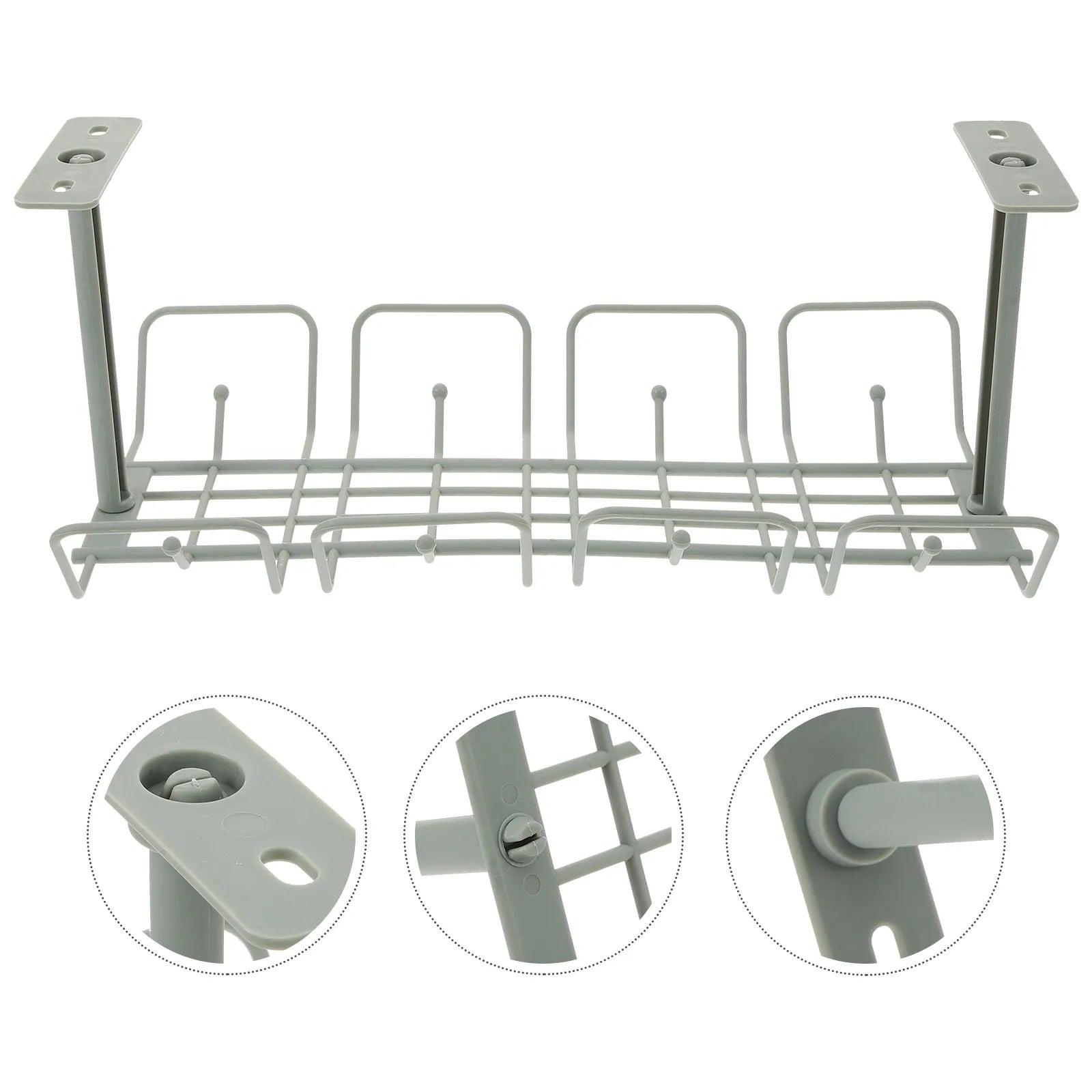 2-Piece under-desk cable management tray organizer kit — image 5
