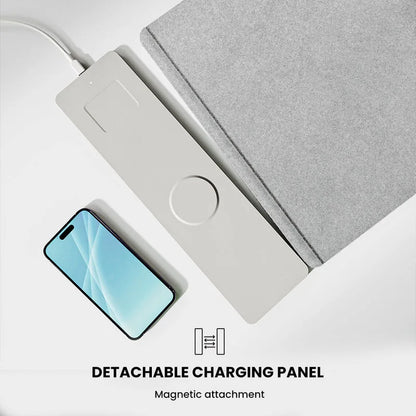 PowerMat XL extended desk pad with hidden 15W Qi wireless charging zone