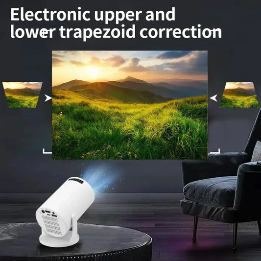 BeamPocket portable 200 ANSI lumen projector held in hand showing compact size