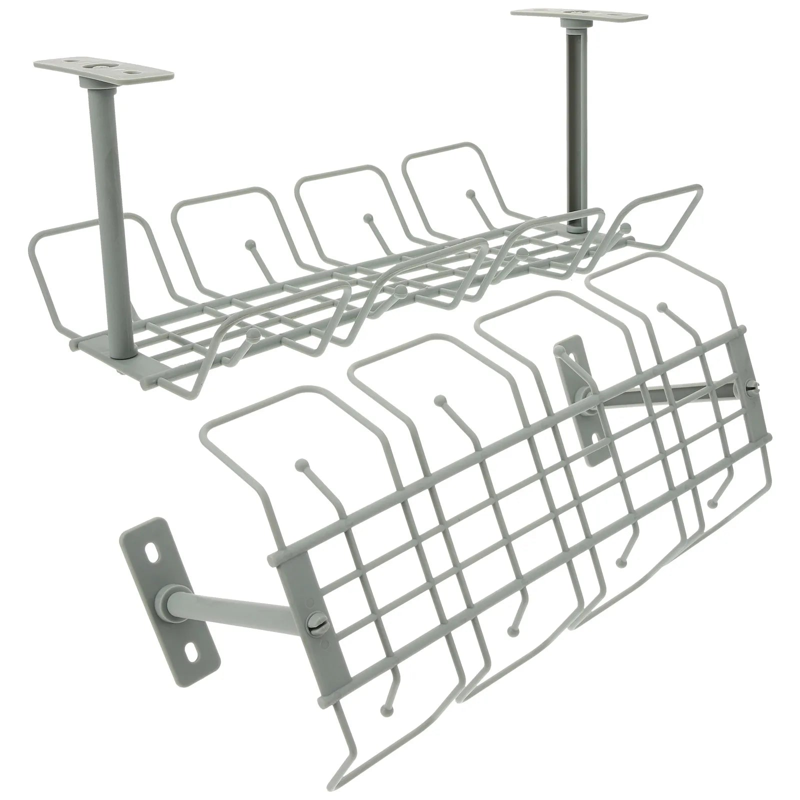 2-Piece under-desk cable management tray organizer kit — image 4